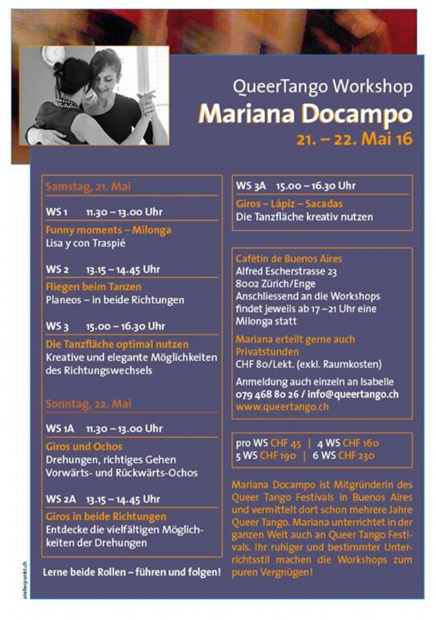 QueerTango Workshop mit Mariana Docampo