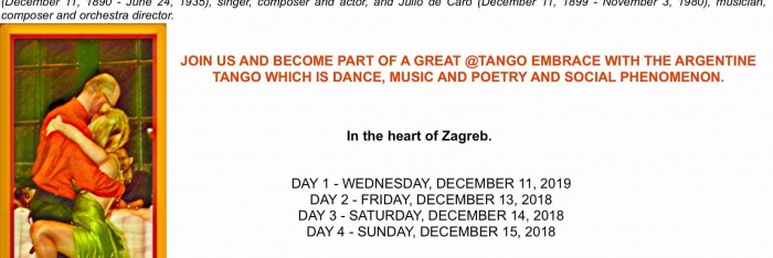 International day of argentine tango DEC 11 -16, Zagreb 2019