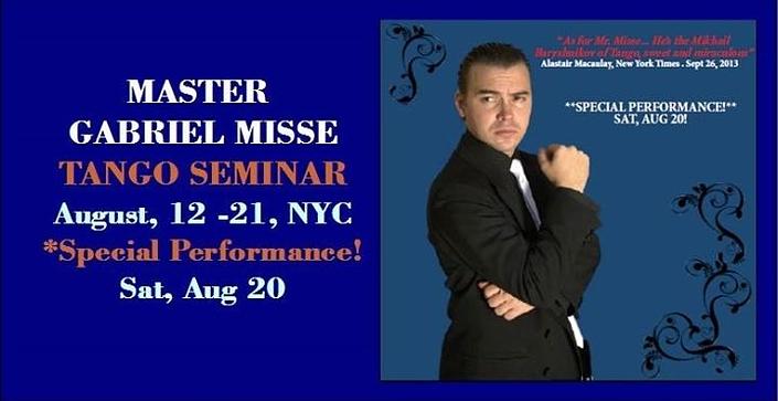 flyer image for Master Gabriel Misse Tango Seminar