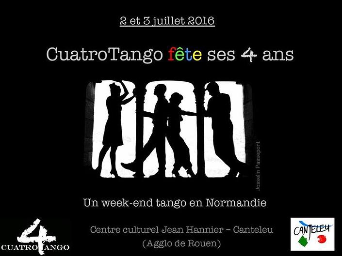 flyer image for WEEK END TANGO DES QUATRE ANS DE CUATRO