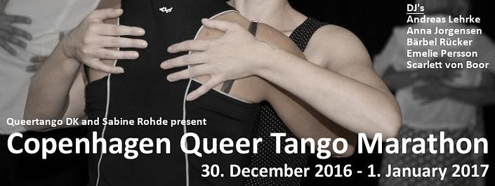 flyer image for Copenhagen Queer Tango Marathon 2016