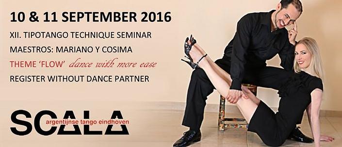 flyer image for XII TipoTango Technique Seminar con Mariano y Cosima