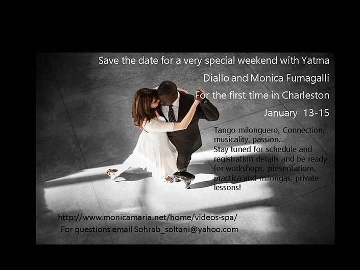 flyer image for Yatma Diallo and Monica Fumagalli Tango workshops