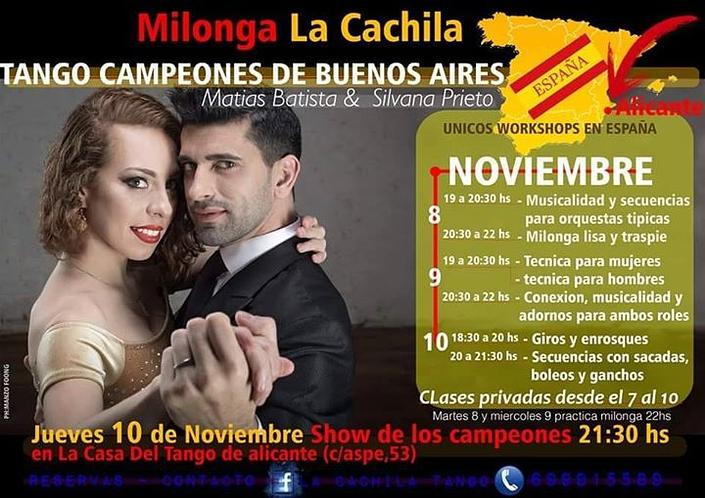 flyer image for Workshops con Matias Batista y Silvana Prieto en Alicante