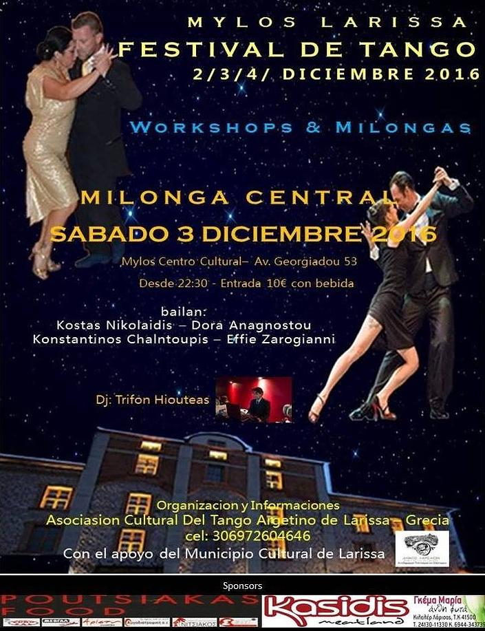 flyer image for Mylos Larissa Tango Festival