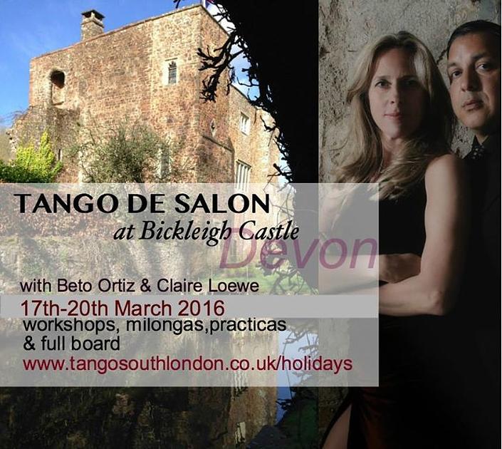 flyer image for Tango de Salon weekend at Bickleigh Castle