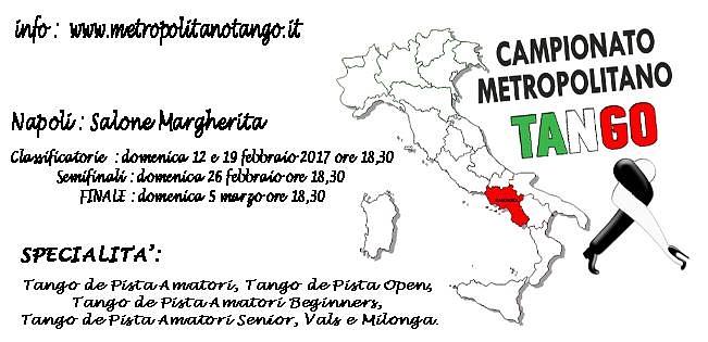 flyer image for Campionato Metropolitano Tango Regione Campania