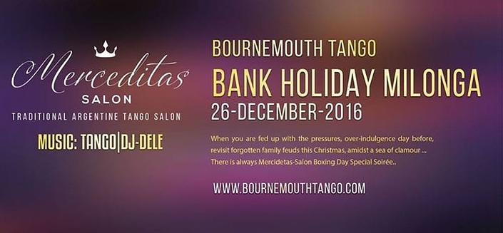 flyer image for Bournemouth Merceditas Salon Special Bank Holiday Milonga