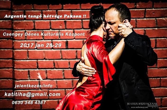 flyer image for Argentin tango hetvege Pakson