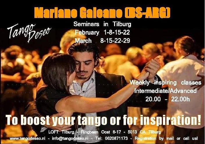 flyer image for Seminar Mariano Galeano bij Tango Deseo in Tilburg