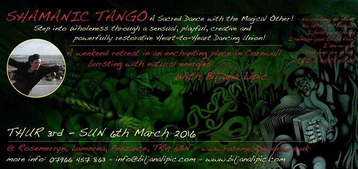 flyer image for SHAMANIC TANGO WEEKEND RETREAT