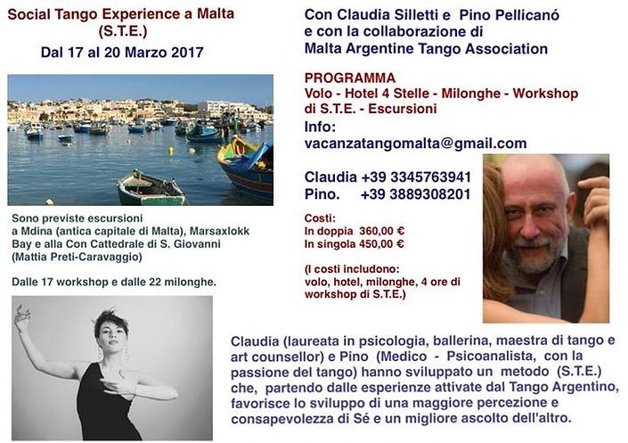 flyer image for STE Social Tango Experience a Malta