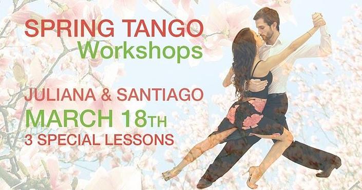 flyer image for Spring tango workshops