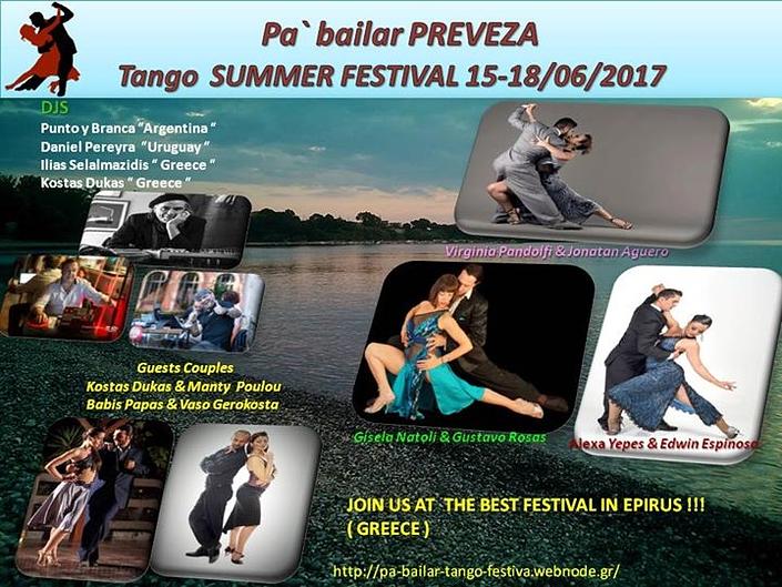 flyer image for Pa Bailar Preveza Tango Summer Festival