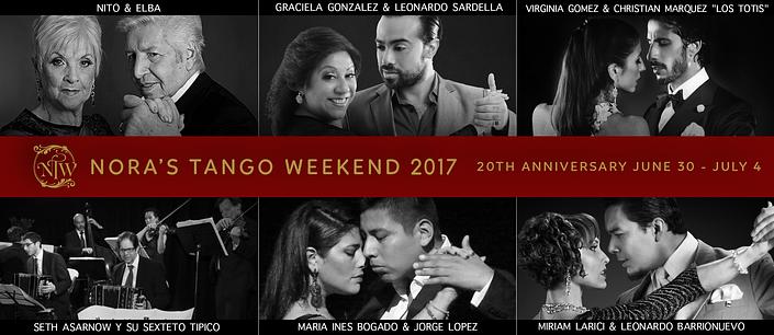 flyer image for Nora s Tango Weekend 2017 20th Anniversary