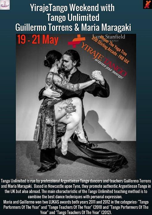 flyer image for YirajeTango weekend with Guillermo and Maria