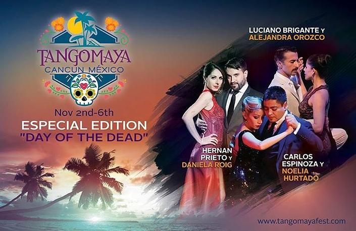 flyer image for Tango Maya Fest in Cancun Mexico