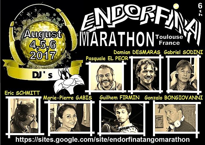flyer image for 6th ENDORFINA TANGO MARATHON, TOULOUSE 2017