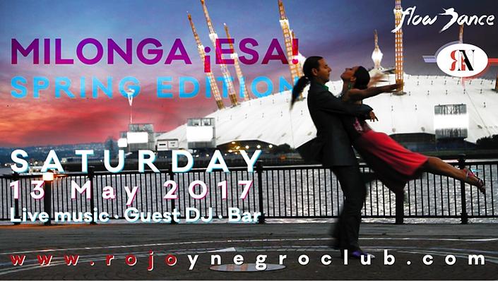 flyer image for Milonga ESA Spring edition, 13th May 2017