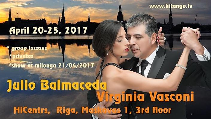 flyer image for Julio Balmaceda Virginia Vasconi workshops privates show