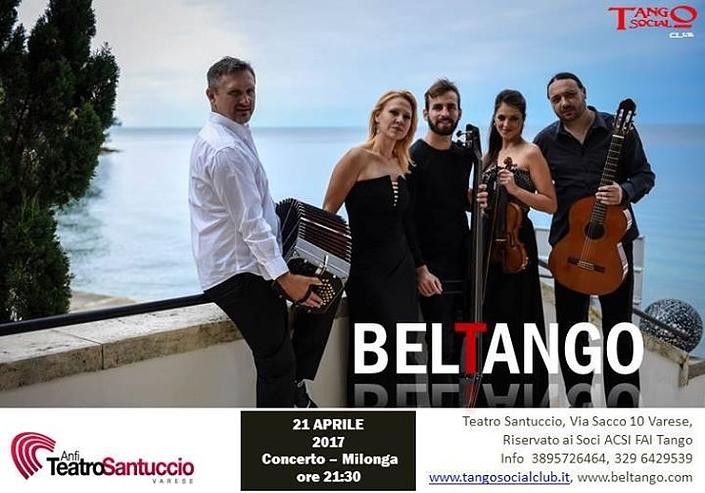flyer image for Beltango Quinteto at Teatro Santuccio Varese
