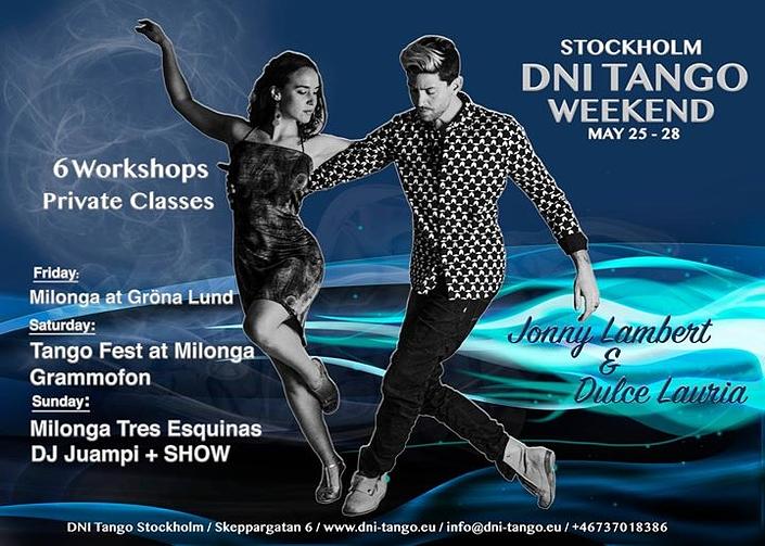 flyer image for DNI Tango Weekend Jonny Lambert and Dulce Lauria