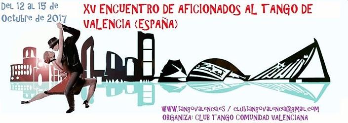 flyer image for XV Encuentro de Aficionados al Tango de Valencia