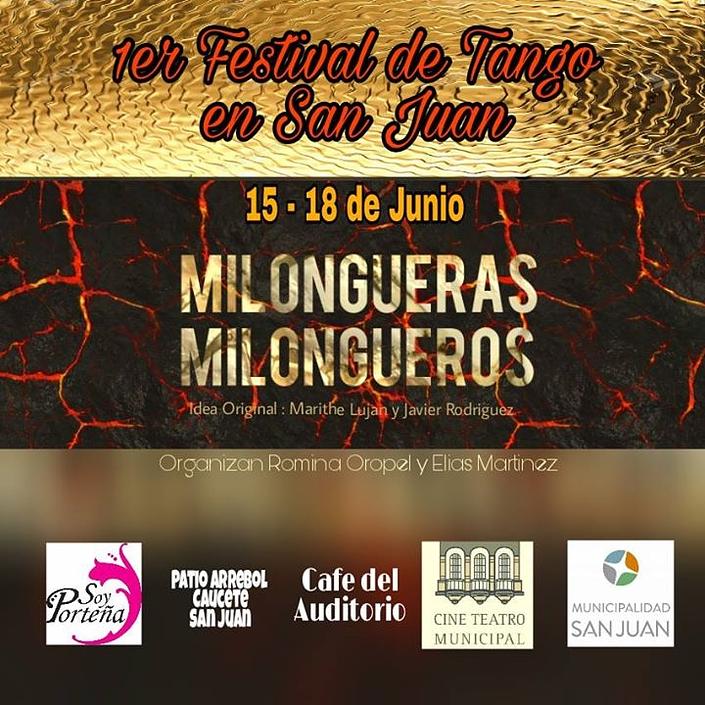 flyer image for Milongueras Milongueros 1er festival de Tango Salon en san j