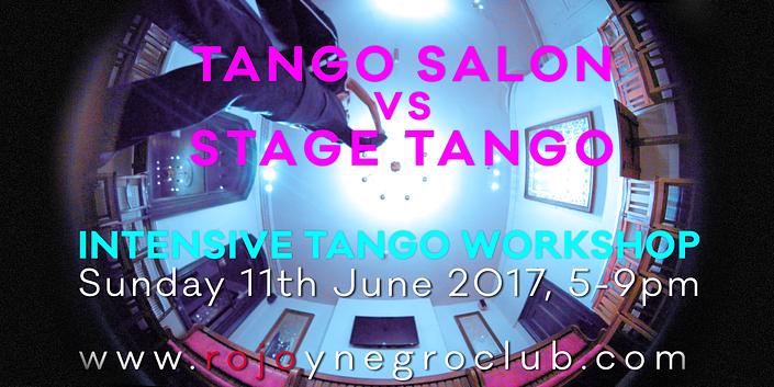 flyer image for Tango Salon vs. Stage Tango intensive workshop