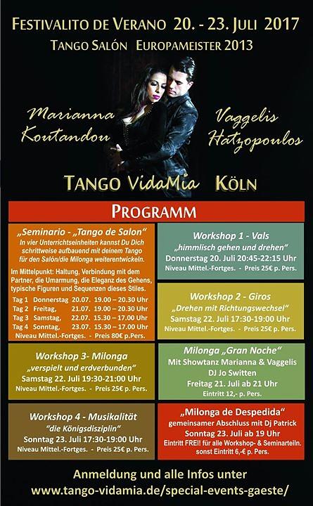 flyer image for Tango Festivalito de Verano VidaMia