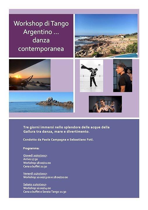 flyer image for Workshop di Tango argentino danza contemporanea