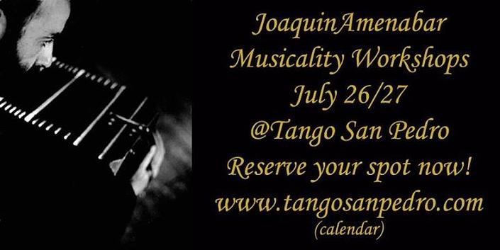 flyer image for Musicality Workshops with Joaquin Amenabar