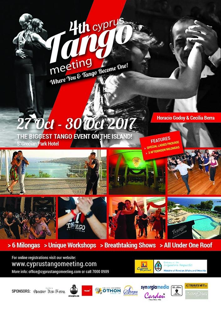 flyer image for 4th Cyprus Tango Meeting 27-30 Oct. 2017 with Horacio Godoy
