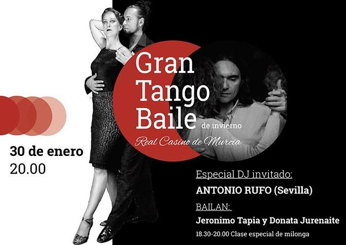 flyer image for GRAN TANGO BAILE en el Real Casino de Murcia