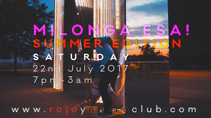 flyer image for Milonga ESA Summer edition 22nd July 2017