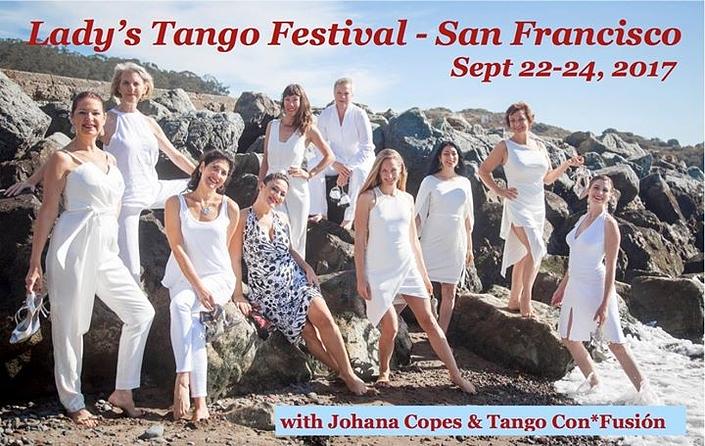 flyer image for Ladys Tango Festival with Johana Copes Tango Con Fusion