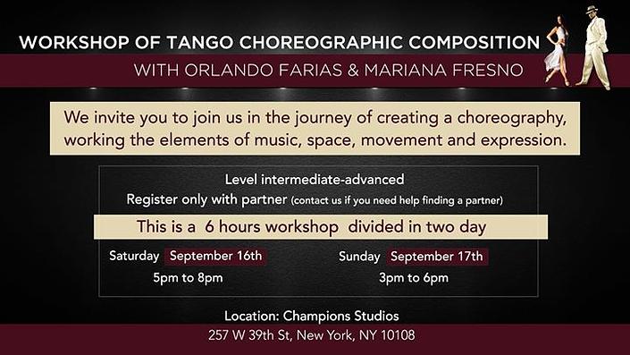 flyer image for TANGO Choreographic Composition Workshop