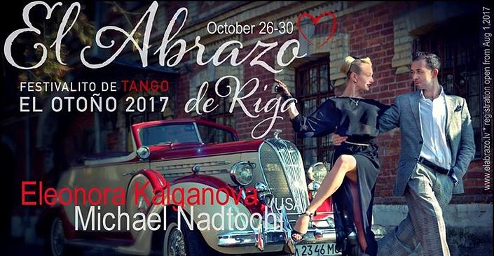 flyer image for El Abrazo de Riga El Otono Festivalito de Tango