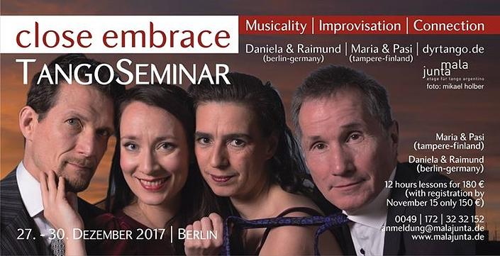 flyer image for Close embrace TangoSeminar