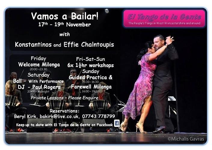 flyer image for El Tango De La Gente Autumn Weekend
