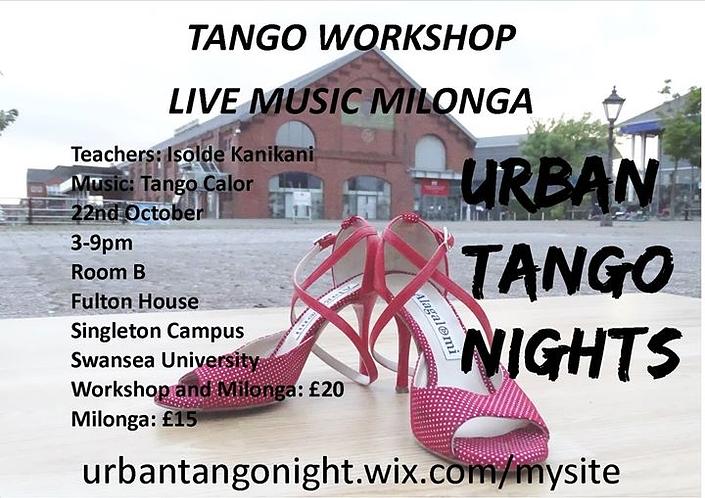 flyer image for Tango Workshop w Isolde and Live Music Milonga w Tango Calor