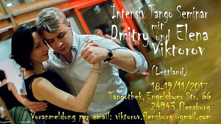 flyer image for Intensiv Tango Seminar mit Dmitry und Elena Viktorov Flensbu