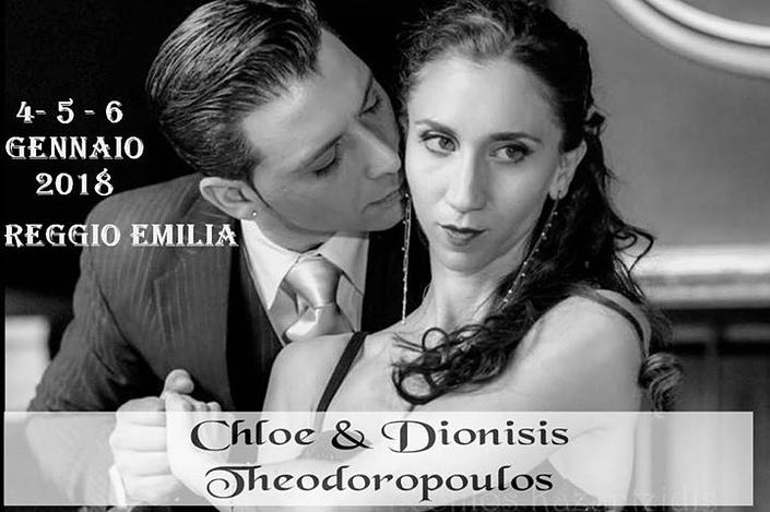 flyer image for Chloe e Dionisis Theodoropoulos Stage Milonga e Show