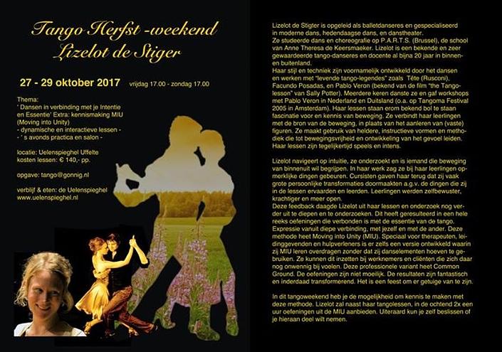 flyer image for Tango Herfst weekend met Lizelot in Uffelte