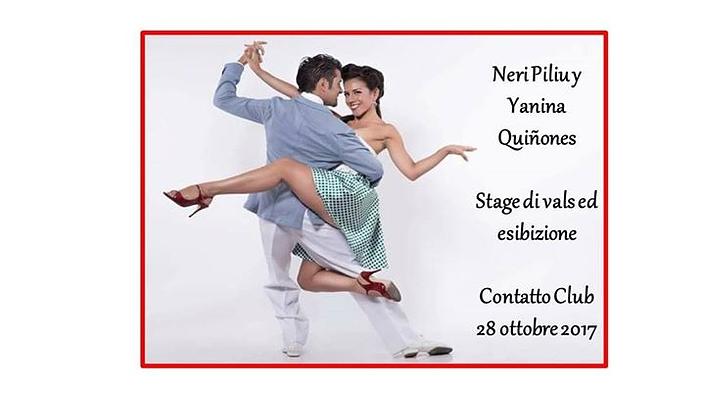 flyer image for Neri Piliu y Yanina Quinones Stage vals esibizione e sorteo