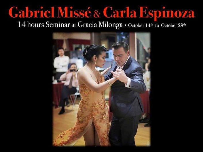 flyer image for Gabriel Misse Carla Espinoza Seminar 6 Halloween Milonga