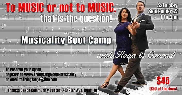 flyer image for Musicality BOOT CAMP for Tango dancers like YOU