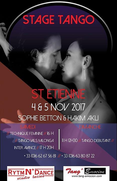 flyer image for Tango Stage a St Etienne