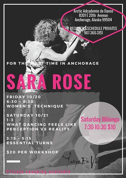 flyer image for Sara Rose Tango Workshops