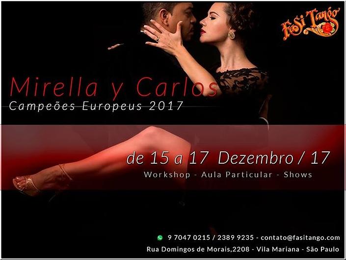 flyer image for Carlos y Mirella Campeoes Europeus de Tango em Fasitango